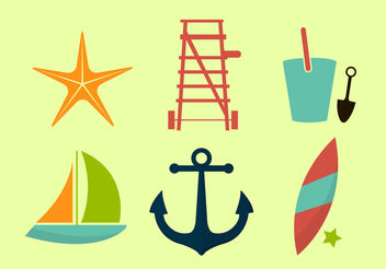 Beach Icons - Free vector #200093